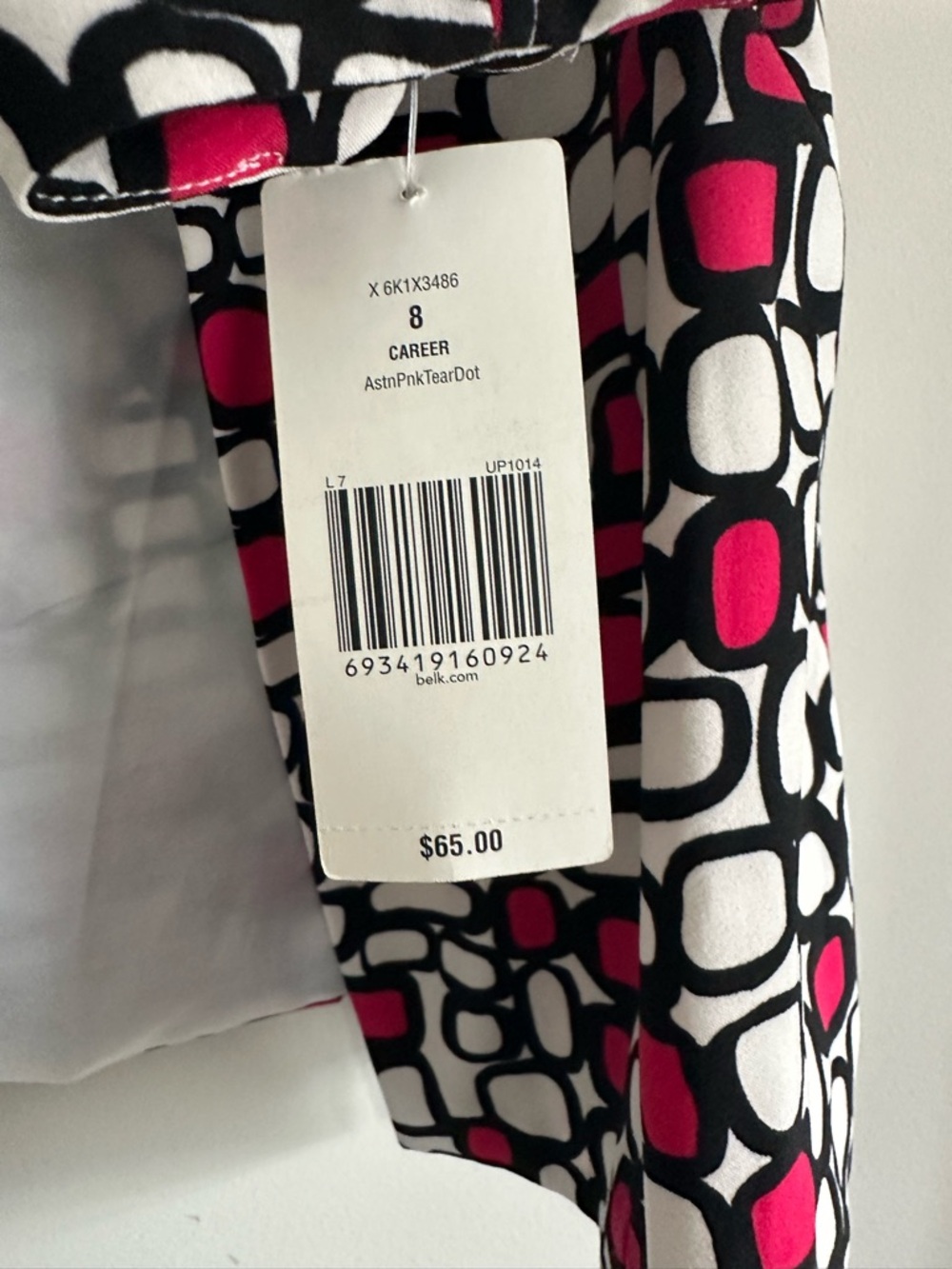 Kim Rogers Pink, Black & White Geometric Open-Front Blazer NWT - Picture 5 of 5